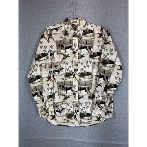 Natural Issue‎ Shirt Mens Medium Wrinkle Free Hunting Dog Pheasant Birds